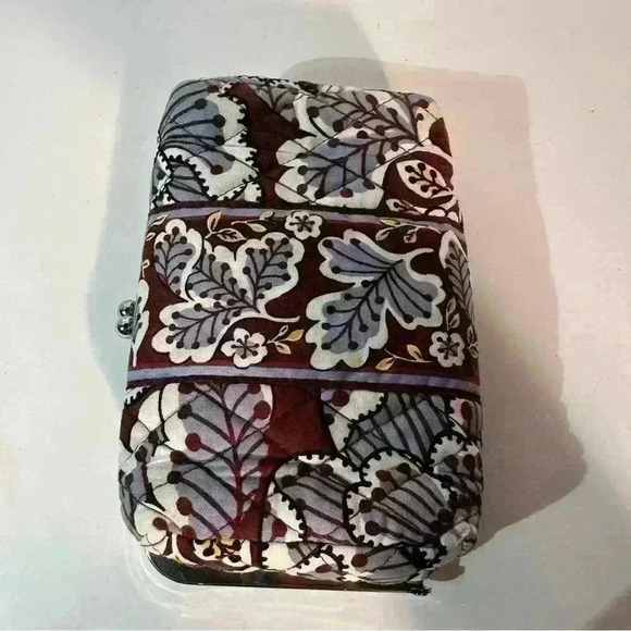 Vera Bradley State Blooms Cosmetic Makeup Bag Case Retired Kisslock - Picture 4 of 11